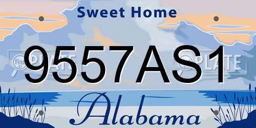 9557AS1 Alabama License Plate