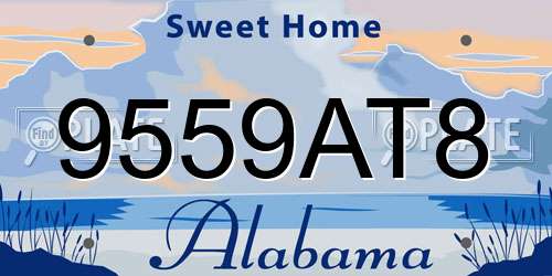 9559AT8 Alabama License Plate