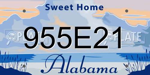 955E21 Alabama License Plate