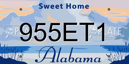 955ET1 Alabama License Plate