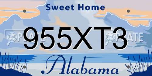 955XT3 Alabama License Plate