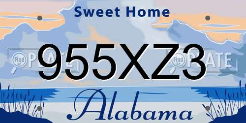 955XZ3 Alabama License Plate