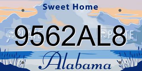 9562AL8 Alabama License Plate