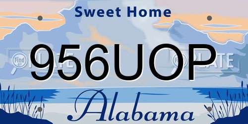 956UOP Alabama License Plate