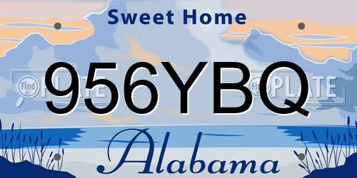 956YBQ Alabama License Plate