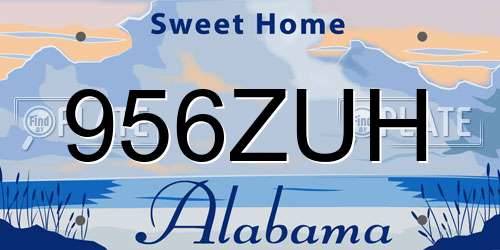 956ZUH Alabama License Plate