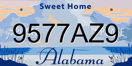 9577AZ9 Alabama License Plate