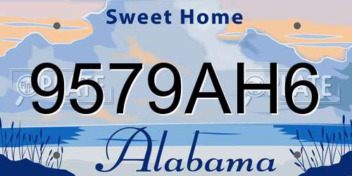9579AH6 Alabama License Plate