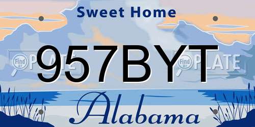 957BYT Alabama License Plate