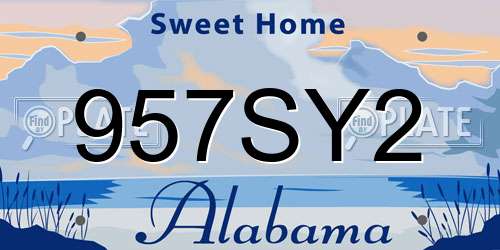 957SY2 Alabama License Plate