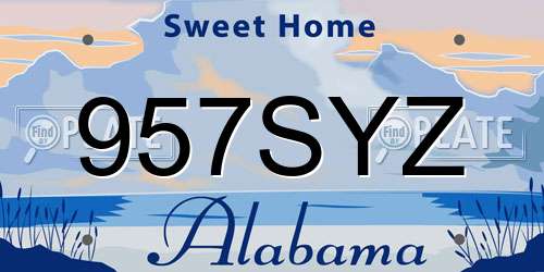 957SYZ Alabama License Plate