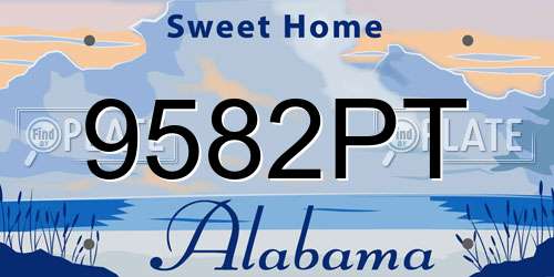 9582PT Alabama License Plate
