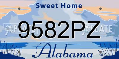 9582PZ Alabama License Plate