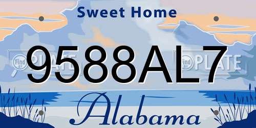 9588AL7 Alabama License Plate