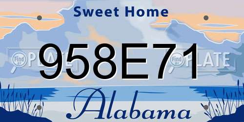958E71 Alabama License Plate