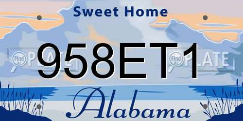 958ET1 Alabama License Plate