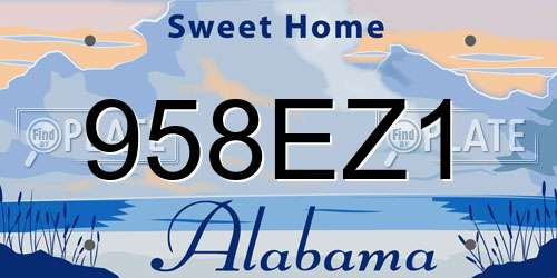 958EZ1 Alabama License Plate