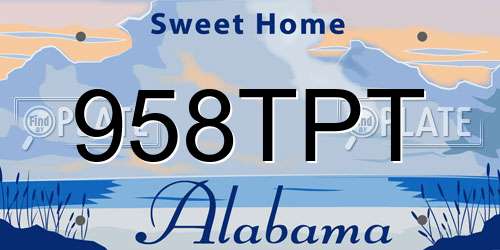 958TPT Alabama License Plate