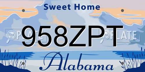 958ZPT Alabama License Plate