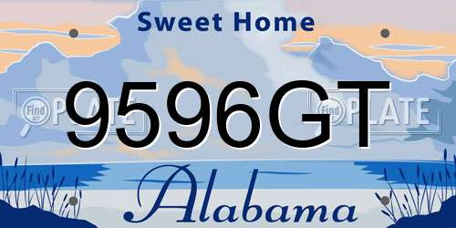 9596GT Alabama License Plate