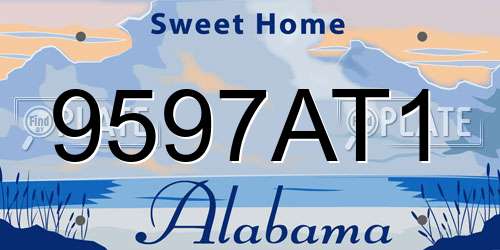 9597AT1 Alabama License Plate