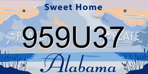 959U37 Alabama License Plate