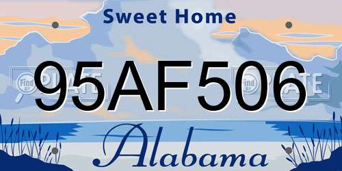 95AF506 Alabama License Plate