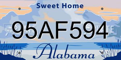 95AF594 Alabama License Plate