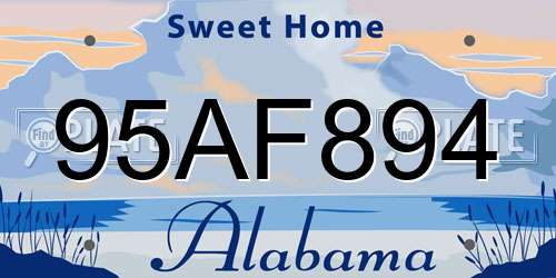 95AF894 Alabama License Plate