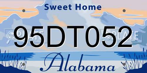 95DT052 Alabama License Plate