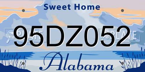 95DZ052 Alabama License Plate