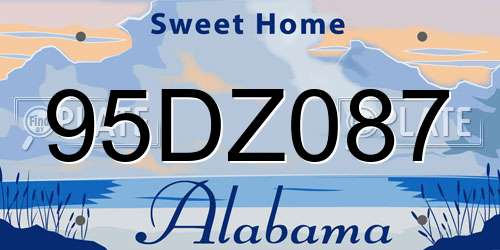 95DZ087 Alabama License Plate