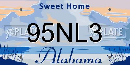 95NL3 Alabama License Plate