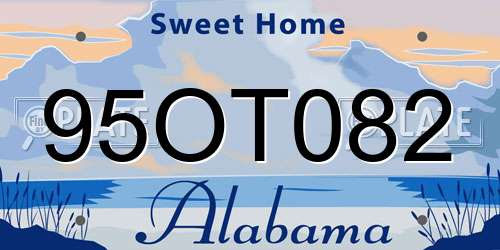 95OT082 Alabama License Plate