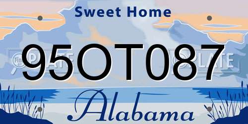 95OT087 Alabama License Plate