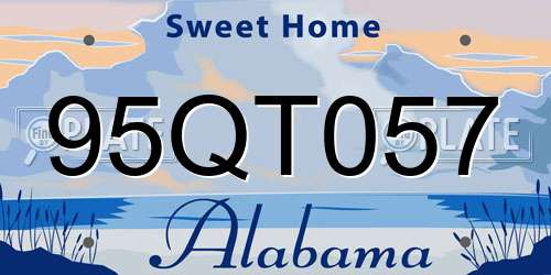 95QT057 Alabama License Plate