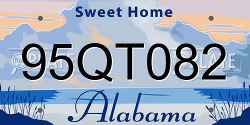 95QT082 Alabama License Plate