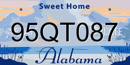 95QT087 Alabama License Plate