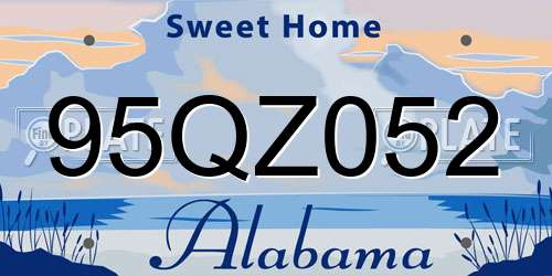 95QZ052 Alabama License Plate
