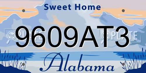 9609AT3 Alabama License Plate
