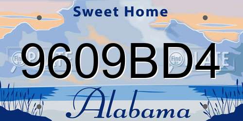 9609BD4 Alabama License Plate