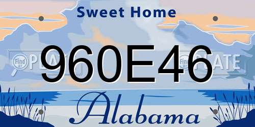 960E46 Alabama License Plate