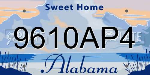 9610AP4 Alabama License Plate