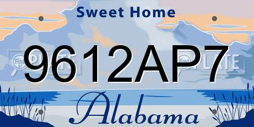 9612AP7 Alabama License Plate
