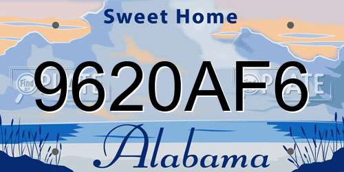 9620AF6 Alabama License Plate