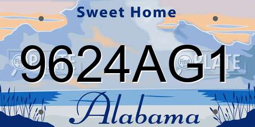 9624AG1 Alabama License Plate