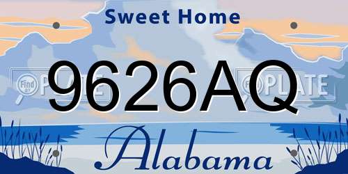 9626AQ Alabama License Plate