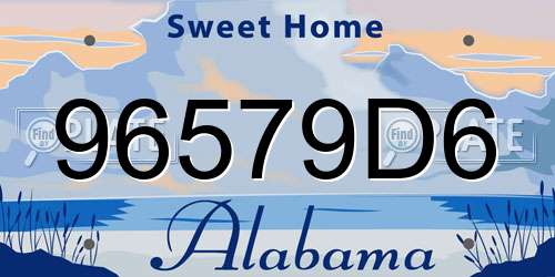 96579D6 Alabama License Plate