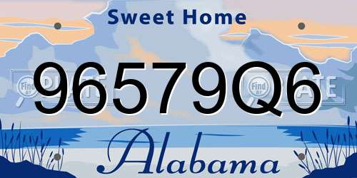 96579Q6 Alabama License Plate
