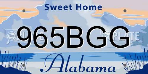 965BGG Alabama License Plate